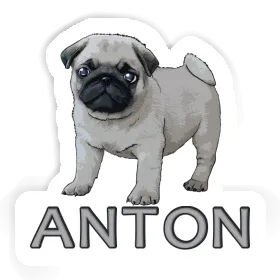 Anton Aufkleber Mops Image