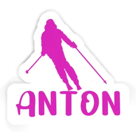 Skifahrerin Aufkleber Anton Image