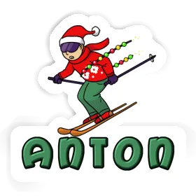 Weihnachtsskifahrer Aufkleber Anton Image