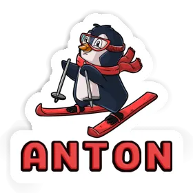 Anton Aufkleber Skifahrerin Image