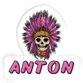 Aufkleber Anton Lady Totenkopf Image