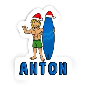 Aufkleber Weihnachtssurfer Anton Image