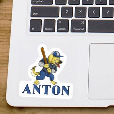 Sticker Anton Baseball Dog Laptop Image