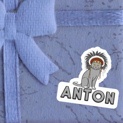 Anton Sticker Indianer-Katze Image