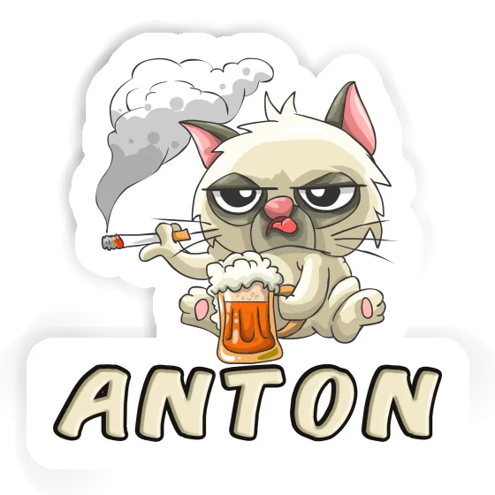 Anton Sticker Rauchende Katze Laptop Image