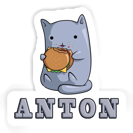 Hamburger-Katze Aufkleber Anton Notebook Image