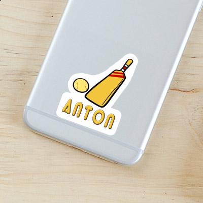 Anton Sticker Cricket Bat Notebook Image