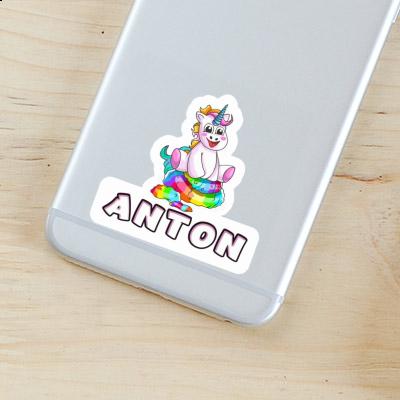 Aufkleber Anton Baby Einhorn Laptop Image