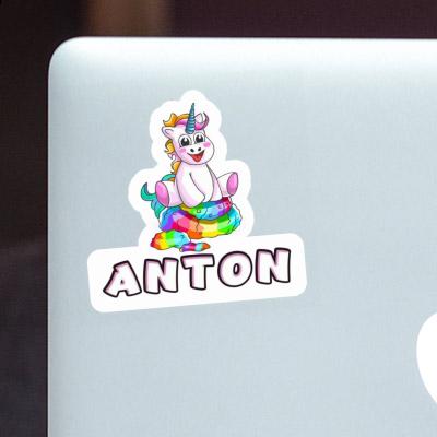 Aufkleber Anton Baby Einhorn Notebook Image