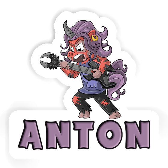 Sticker Rockendes Einhorn Anton Laptop Image