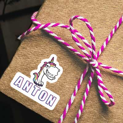 Grinning Unicorn Sticker Anton Image