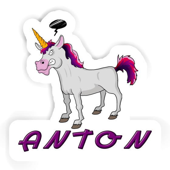 Anton Autocollant Licorne Laptop Image