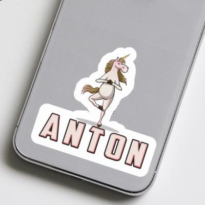 Sticker Anton Yoga Unicorn Laptop Image