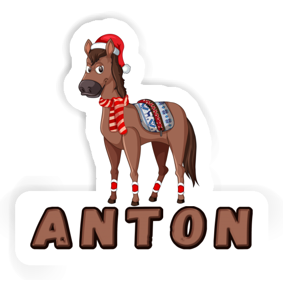 Anton Sticker Weihnachtspferd Notebook Image