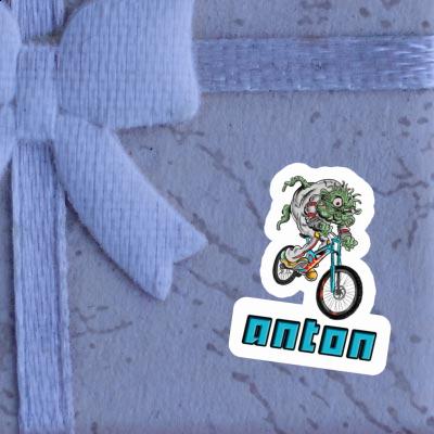 Anton Sticker Downhill-Biker Laptop Image