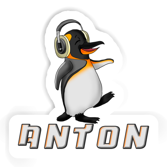 Autocollant Pingouin musicien Anton Laptop Image