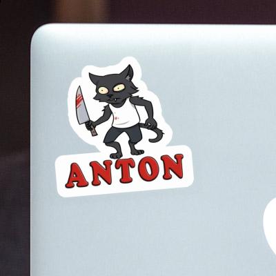 Sticker Psycho Cat Anton Laptop Image