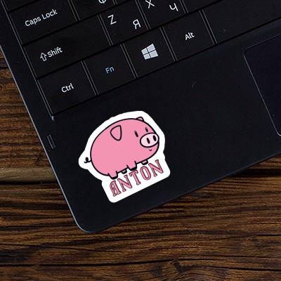 Cochon Autocollant Anton Notebook Image