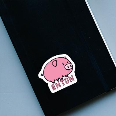 Aufkleber Schwein Anton Laptop Image