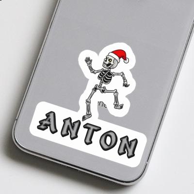 Anton Aufkleber Weihnachts-Skelett Notebook Image