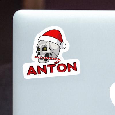 Anton Sticker Christmas Skull Gift package Image