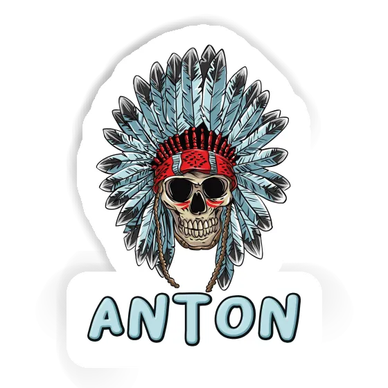 Sticker Anton Indianer Totenkopf Notebook Image