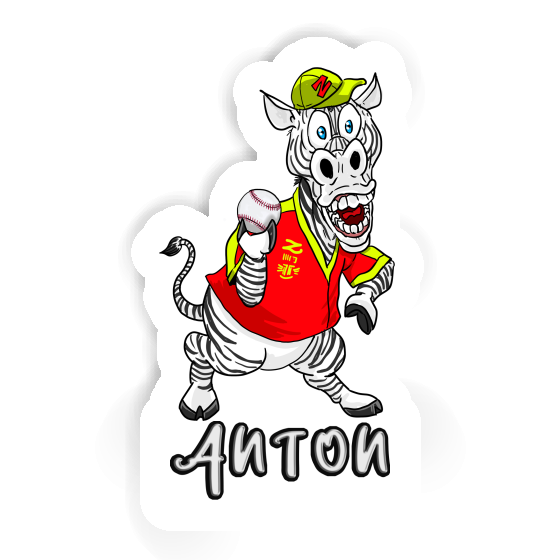 Sticker Anton Baseball Player Notebook Image