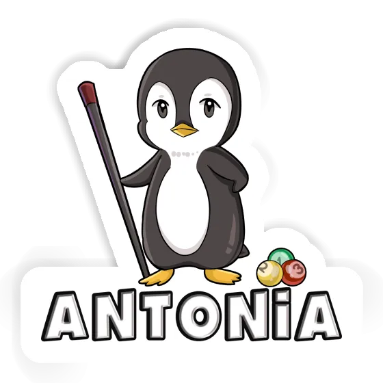 Sticker Antonia Billiards Player Notebook Image