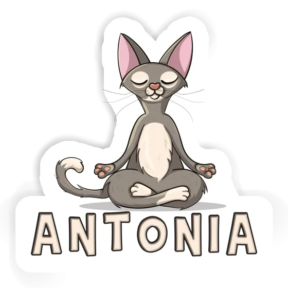 Sticker Yoga Cat Antonia Notebook Image