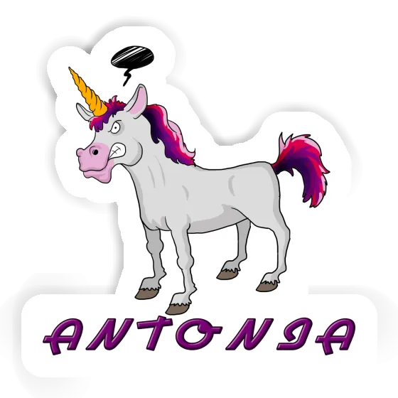 Antonia Sticker Angry Unicorn Image