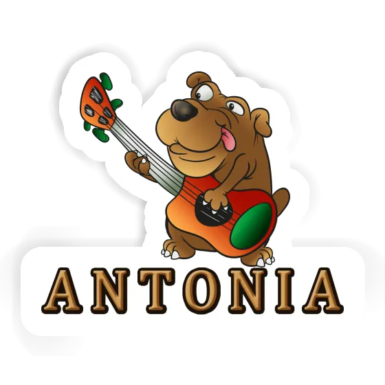 Guitar Dog Sticker Antonia Laptop Image