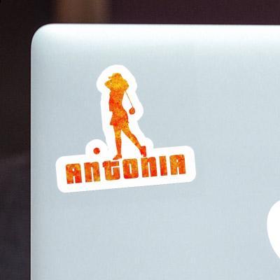 Antonia Sticker Golfer Laptop Image