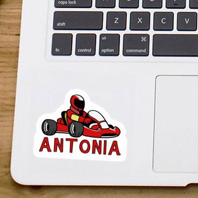 Autocollant Antonia Pilote de kart Notebook Image