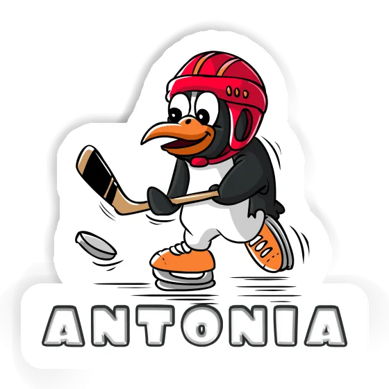 Autocollant Pingouin de hockey Antonia Notebook Image