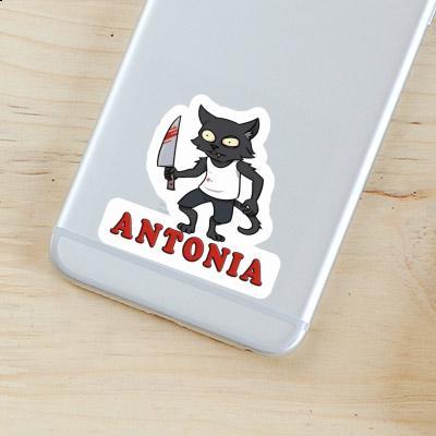 Antonia Sticker Psycho Cat Laptop Image