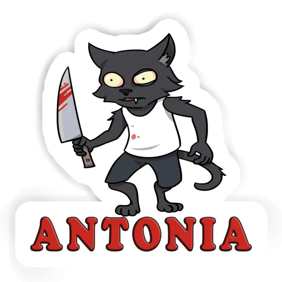 Antonia Sticker Psycho Cat Laptop Image