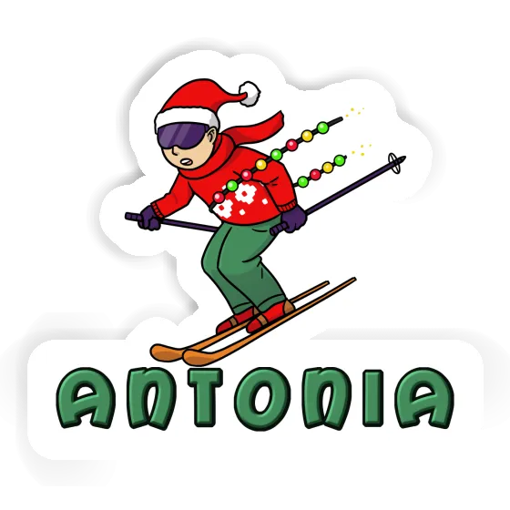 Aufkleber Weihnachtsskifahrer Antonia Image