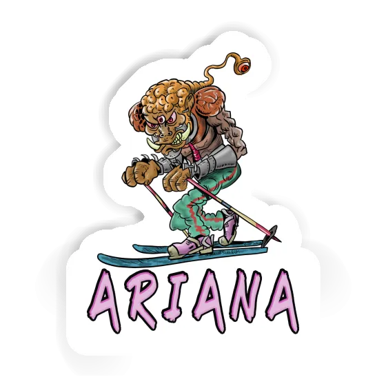 Skieur de télémark Autocollant Ariana Notebook Image