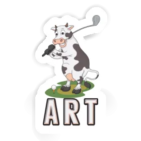 Art Sticker Golf Cow Image