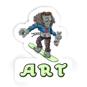 Art Sticker Snowboarder Image