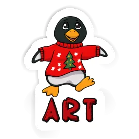 Sticker Christmas Penguin Art Image