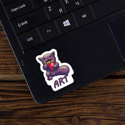 Sticker French Fry Cat Art Notebook Sticker French Fry Cat Art Gift package Image