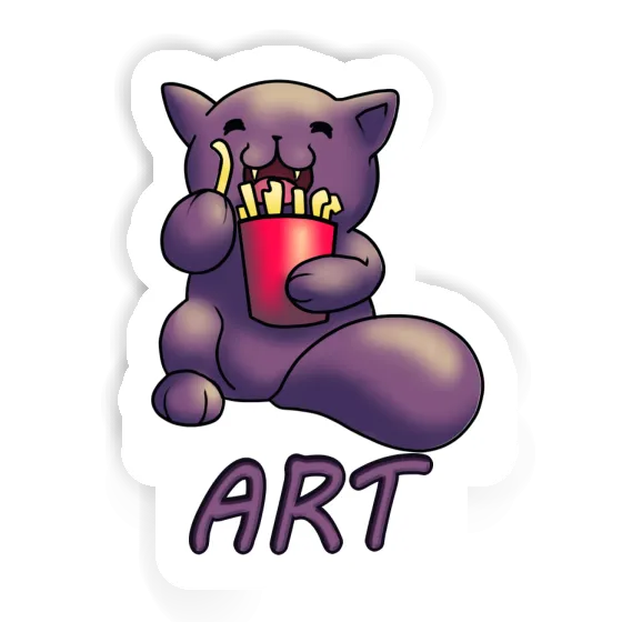 Sticker French Fry Cat Art Gift package Image