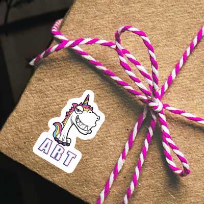 Sticker Art Grinning Unicorn Gift package Image