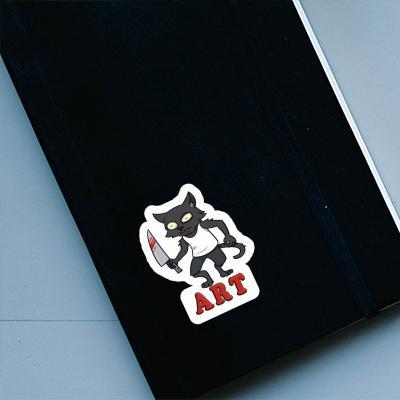 Art Sticker Psycho Cat Notebook Image