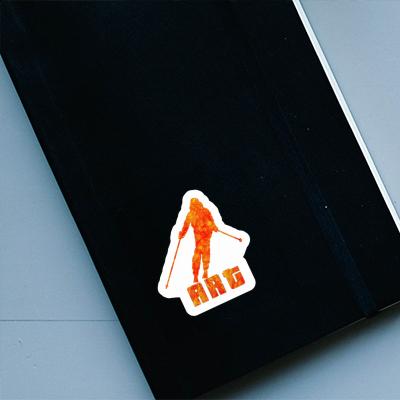 Sticker Skier Art Image