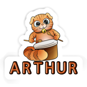 Drummer Cat Sticker Arthur Image