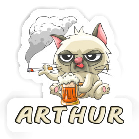 Sticker Smoking Cat Arthur Image