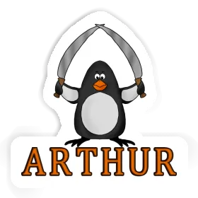 Arthur Sticker Fighting Penguin Image