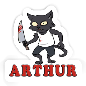 Sticker Psycho Cat Arthur Image